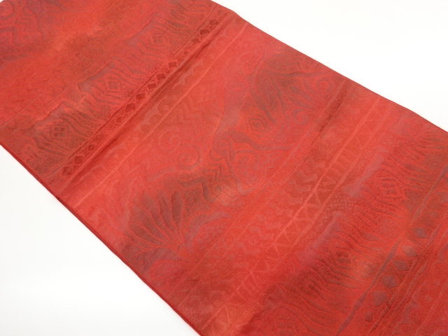 JAPANESE NAGOYA OBI / CHIKUZEN HAKATA / WOVEN FLORAL PLANTS